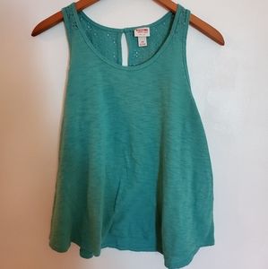 Deep Seafoam Tank with Lace Back